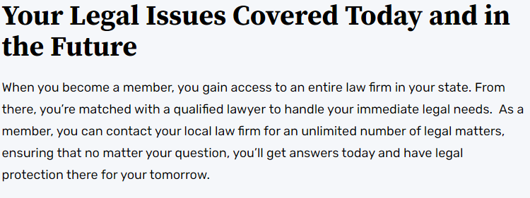 Your legal issues covered today and in the future